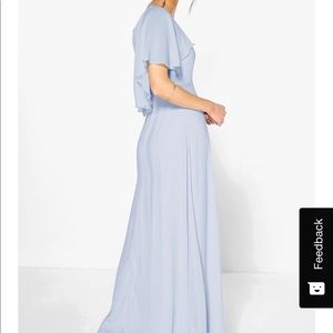 Beautiful periwinkle blue, cape sleeves maxi, 8